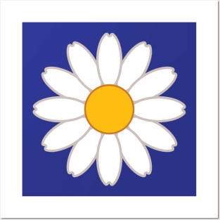 Daisy | Yellow White | Blue Posters and Art